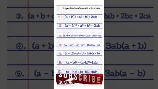 important maths formulas for competitive exams maths important basic formulas#maths#trending#shorts