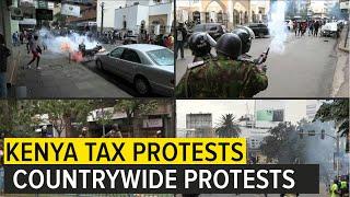 Young Kenyans Protest against new taxes all over the Country. #RejectFinanceBill2024