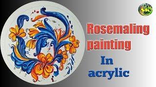 Rosemaling painting || how to do Rosemaling painting step by step.