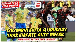 Partidazo de COLOMBIA y James ante BRASIL que irá en 4tos frente Uruguay sin VINÍCIUS | Copa América
