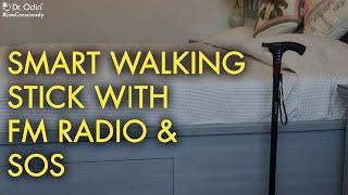 Smart Walking Stick with FM Radio, Torch Light & SOS Alert