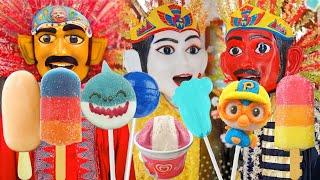 LUCU! ONDEL ONDEL MAKAN SEMUA ES KRIM DAN LOLIPOP, KELUAR UPIN IPIN DAN PORORO JOGET LUCU