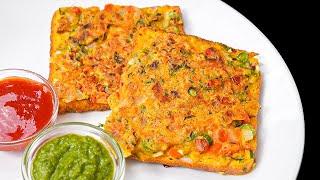 Spicy Veg Toast | ५ मिनट में ब्रेड का मज़ेदार नाश्ता | Besan Toast Recipe |Breakfast  |KabitasKitchen