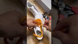 Dyed Rope Lace Custom Air Force 1 Sneakers "Cheetos Crunchy" | Step by step tutorial (SATISFYING) 