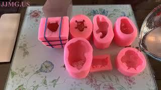 JJMG Aiyu Jelly Soap Making 7 Animal 3D molds How to make Jello Soap