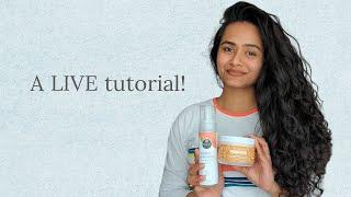 Live wavy hair styling tutorial! Ft. Treluxe Hydrating Cream & Soothe & Restore Curl defining Mousse