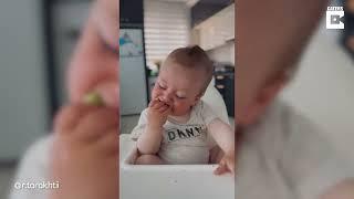 HILARIOUS BABY HAS OUTRAGEOUS REACTIONS TO A KIWI