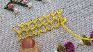 Most viral & unique borderline handembroidery tutorial | beautiful border design embroidery