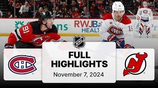 NHL Highlights | Canadiens vs. Devils | November 07, 2024