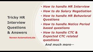 Tricky HR Interview Questions and Answers for Experienced & Freshers!