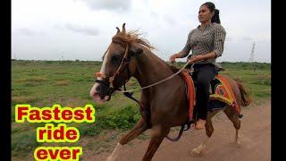 bharti ki fastest horse riding with shivani..