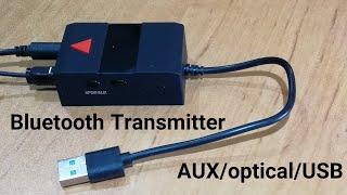 How to use TX-12S best Bluetooth Audio Transmitter 3.5mm Jack/Optical/USB