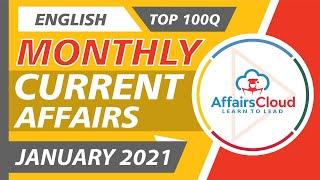 Top 100 Questions of January 2021 Current Affairs English | AffairsCloud for All Exams