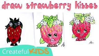 How To Draw Strawberry Kiss Shopkin | Kids Drawing Lesson