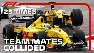 25 Times F1 Team Mates Crashed Into Each Other