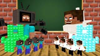 Minecraft Mobs : TV MAN vs SKIBIDI MAN vs HEROBRINE TV APOCALYPSE CHALLENGE - Minecraft Animation
