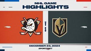 NHL Highlights | Ducks vs. Golden Knights - December 23, 2024