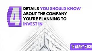 Details you should know about the company you're planning to invest in @16aaneysach  #investing