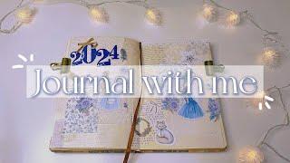 ASMR Journal with me 2024 || cozy winter scrapbooking ️