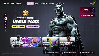 Fortnite Chapter 6 Season 4 Battle Pass & NEW Superman & Batmen Upcoming Skins!