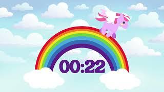 1:00 Minute Countdown Rainbow Unicorn: Magic in Motion!