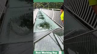 Best working day #1392 The process of washing a glass bridge