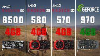 RX 6500 XT 4GB vs RX 580 4GB vs RX 570 4GB vs GTX 970 4GB Test in 8 Games