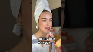 BERRY TONED MAKEUP ROUTINE! #grwm #makeup #strawberrymakeup