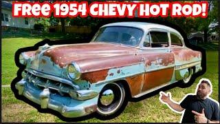 THE FREE 1954 CHEVY IS FINISHED! YOU CAN HAVE THIS HOT ROD FOR NOTHING! TRADITIONAL PATINA BUILD RAT