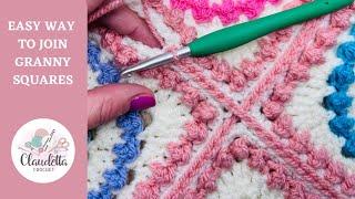 HOW TO JOIN GRANNY SQUARES / The Prettiest - Easiest WAY 