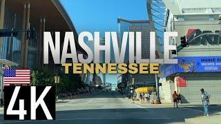 Road Tour of Downtown Nashville, TN in 4K - Downtown to Opryland Area - Nashville Driving Tour