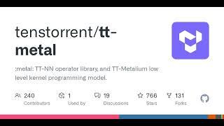 GitHub - tenstorrent/tt-metal: :metal: TT-NN operator library, and TT-Metalium low level kernel p...