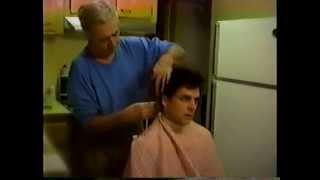 Frank Nania gives son Joe haircut 1-16-1994 NY