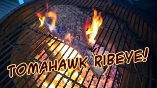 Reverse Searing a Tomahawk Ribeye on the Big Green Egg - SDSBBQ