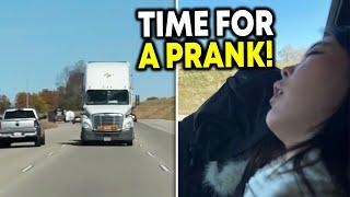 Esfand Wakes ExtraEmily Up To An 18 Wheeler...