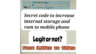 Android Secret Code to Increase Internal Storage and ram! 2021 Last part  #baiswaffoh #android #code