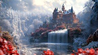 Snow-Covered Medieval Castle By The Mountain | Celtic Music For Stress Relief - Deep Relaxation