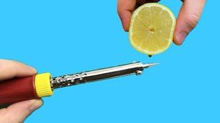 lemon on soldering iron! it is fantastic trick!