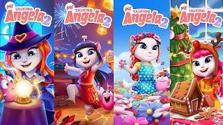 My Talking Angela 2 Spring vs Halloween vs Christmas vs Lunar New Year update Gameplay Android ios