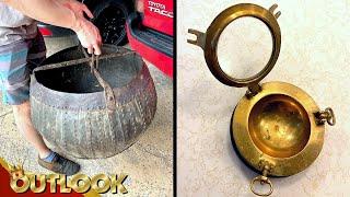 What Is This Mysterious Antique Pear-shaped Bucket And This Circular Metal Object With Hinged Glass?