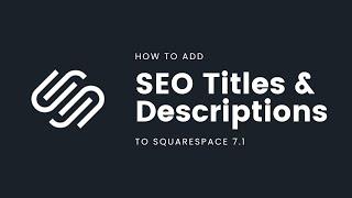 Beginners Guide to Squarespace SEO: How to add SEO page titles & descriptions to Squarespace 7.1