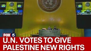 U.N. votes to give Palestine new rights