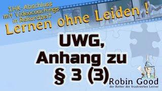 UWG, Anhang zu § 3 (3) | Gesetz gegen den unlauteren Wettbewerb