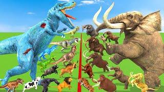 Animals vs Prehistoric Mammals vs Giant Dinosaurs Size Comparison Mammoth Vs TRex Vs Elephant ARBS