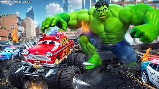 Giant Hulk vs Monster Truck's Road Rage Rampage | Police Cars Action Packed Rescue | Hero Cars City