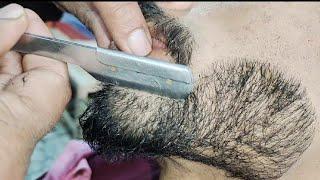 Beard Cut Style  In Layyah Hairdresser ️ Street Barber Asmr | Beard Setting Style