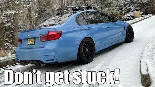 How to drive a BMW M3 in the snow and not get stuck! (or any rwd sports car really...)