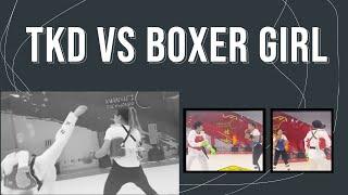 Boxer Girl Challenges Taekwondo Black Belt - Boxing Then Kickboxing