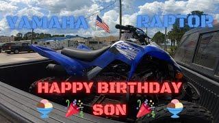 Surprising my son with a Yamaha Raptor 90!