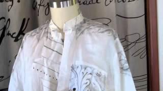 White Linen Blouse Embellishments with Diane Ericson at Marcy Tilton Studio